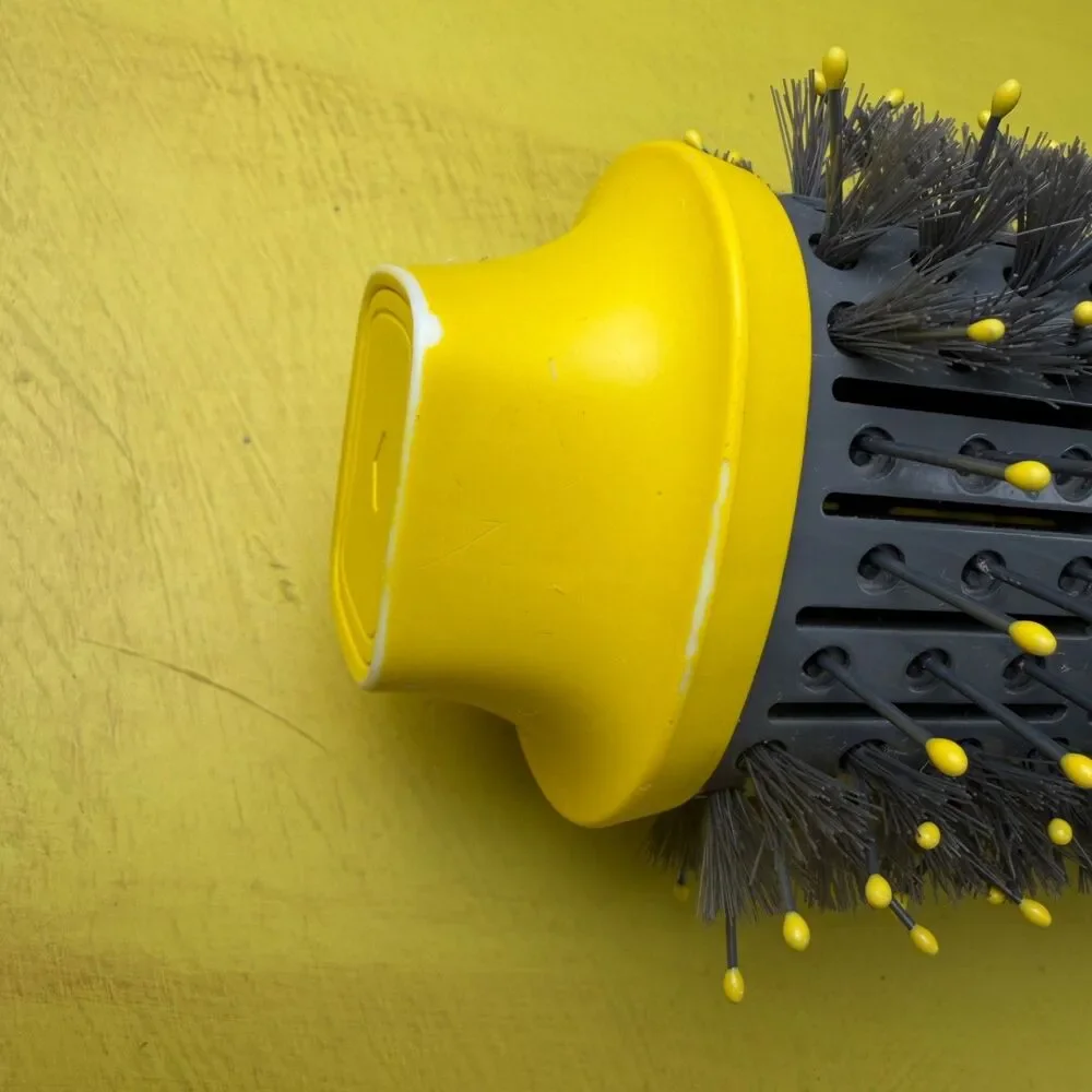 drybar the double shot oval blow dryer brush yellow hot air styling tool
